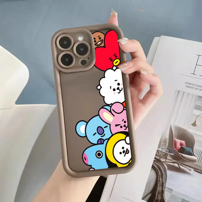 K-POP phone case FUNDA Phone Case For iPhone 16 12 13 14 Fashion 15 Pro Max Plus B-BT21S Lens Circle