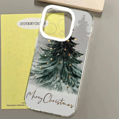Christmas Tree Santa Claus Clear Phone Case For iPhone 16 Cases iPhone 17 Air 14 12 13 15 Pro Max XS X XR 8 7 Plus TPU Cover