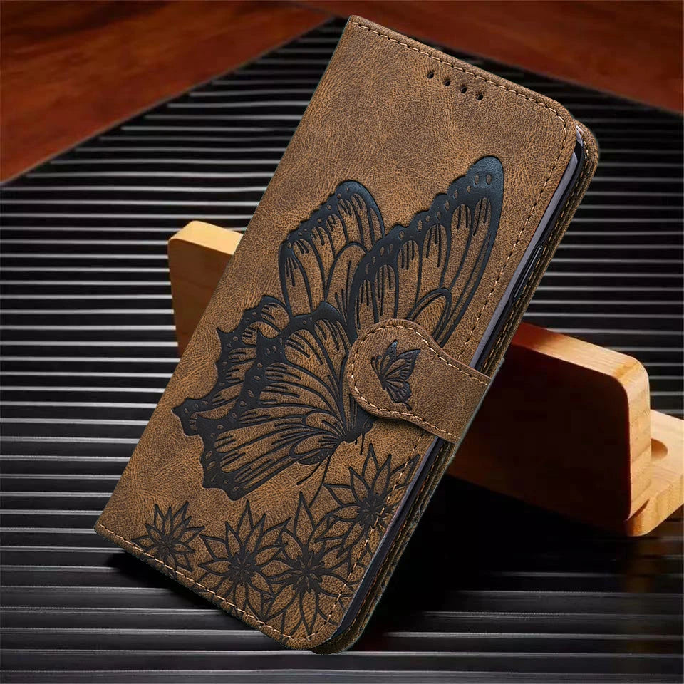 i Phone 17 Flip Case for Coque iPhone 15 16 14 13 12 11 Pro Max iPhon 15 Plus Cases Cute Cat Butterfly Leather Wallet Back Cover