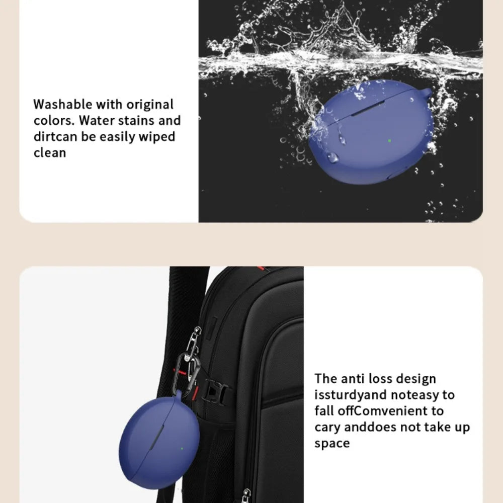 New Soft Earphone Case Silicone with Hook Protector Cover Shockproof Dustproof Protective Sleeve for OPPO Enco Air4 Pro