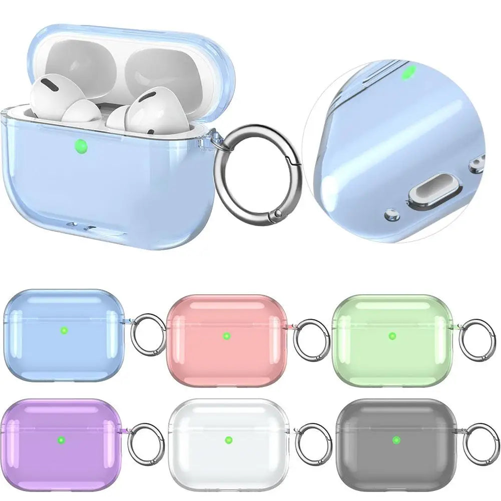 For AirPods Pro 3 Transparent Full Protective Shockproof Case Soft TPU Clear Headphone Cover With Keychain For Airpods Pro 3