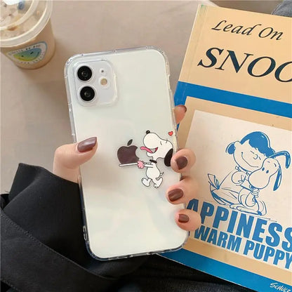 Cute Snoopy Phone Case for Iphone 17 16 15 Pro Max 11 12 13 14 Pro Max 16 14 Plus 12 13 Mini 17 Pro Clear Transparent Soft Cover
