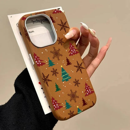 Christmas Tree Graphic Phone Case For iPhone 17 16 15 14 13 12 11 Pro Max X XR XS SE2 8 7 Plus Pro Air Matte Leather Back Cover