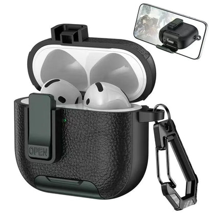 Can be used in mobile phone holders For AirPods Pro 3 Case Shockproof Protective Cover For AirPods 1 2 3 4 Pro Leather Bracket