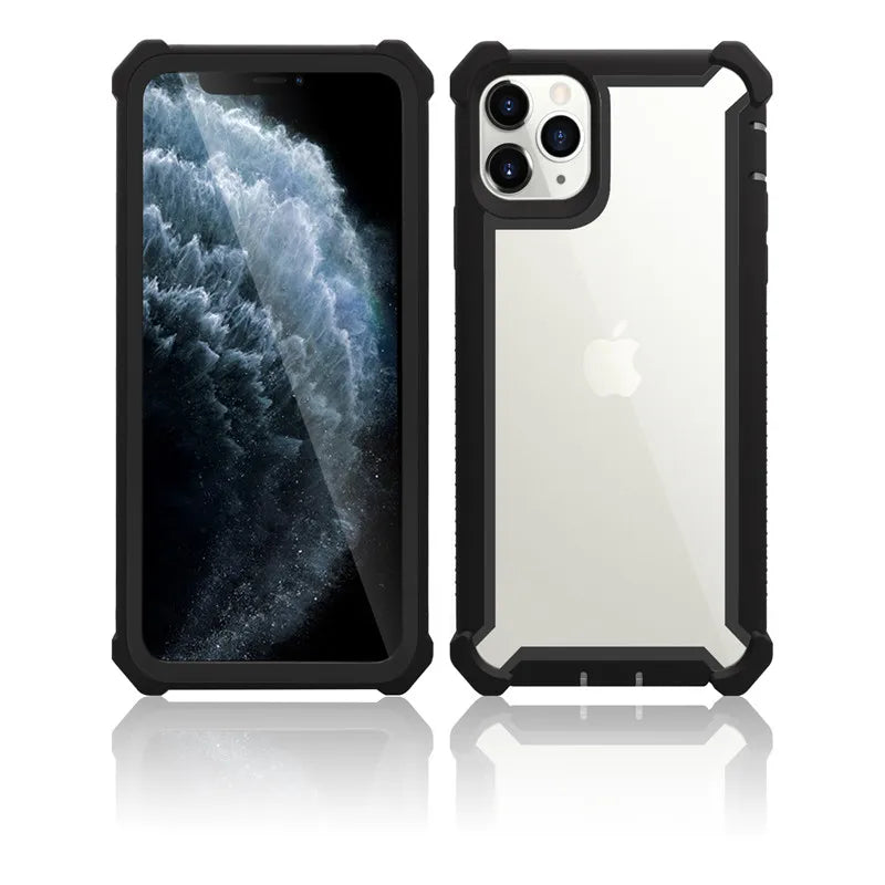Heavy Duty Protection Urban Doom Armor PC+TPU Case for iPhone 16 15 14 13 12 11 Pro Max Plus Transparent Shockproof Cover