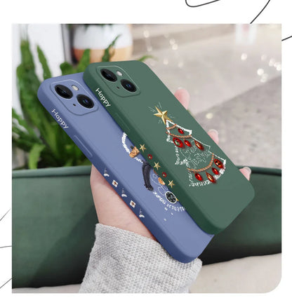 Christmas Motifs Phone Case For iPhone 17 Air 16 16E 15 14 13 12 11 Pro Max Mini X XR XS  8 7 Plus 6 6S Plus Cover