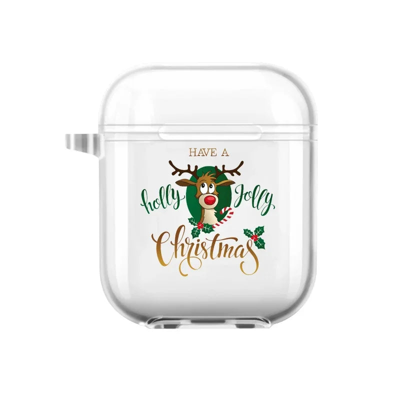 Christmas Santa Elk Earphone Case for Airpods 4th 3rd 2 Pro Shockproof Cover for Airpod 2 3 1 Protective Accessorie Shell Fundas