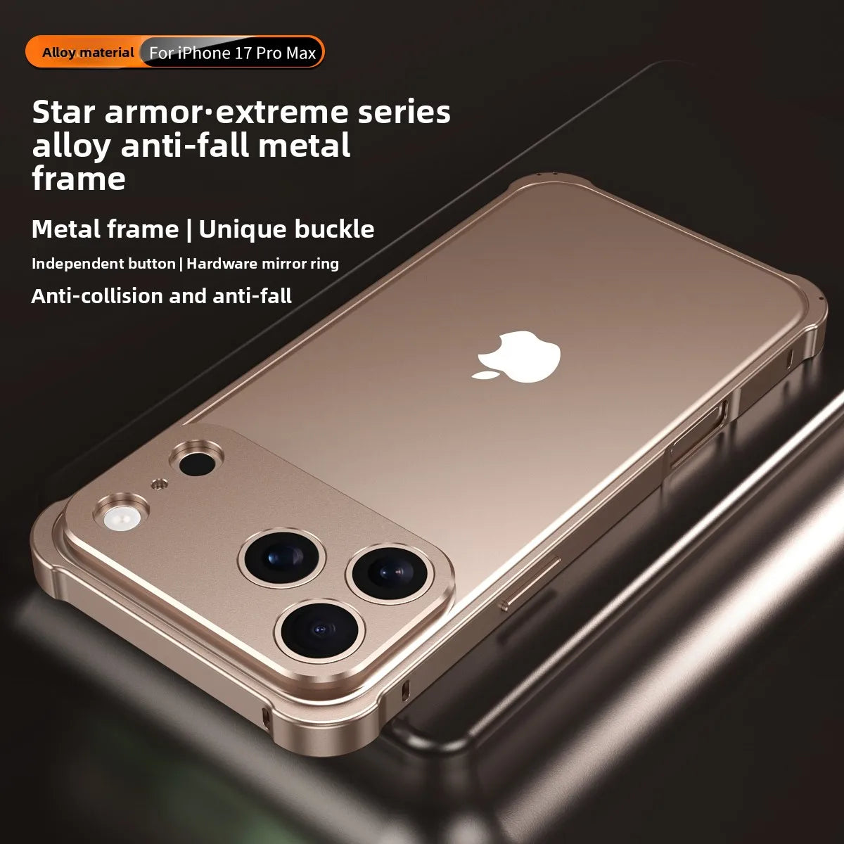 Luxury High-end Official Colour Alloy Aluminium Frame Phone Cases For IPhone 17 Air 17 Pro Max Anti-Shock Lens Rugged Back Cover