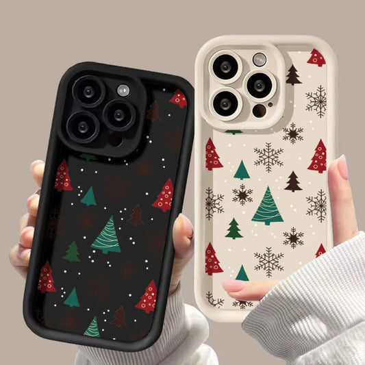 Christmas Tree TPU Phone Case for iPhone 16 15 14 13 12 11 Pro Winter Christmas Shockproof Screen Protector Cover For iPhone 15