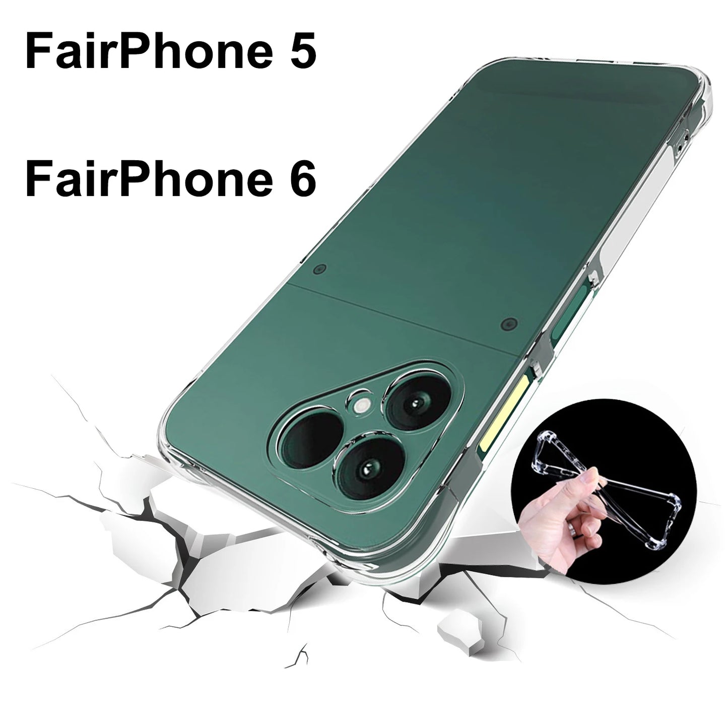 For FairPhone 5 6 Case Air Cushion Shockproof Airbag Clear Silicone TPU Back Cover Soft Phone Case for Fair Phone Fairphone 5 6