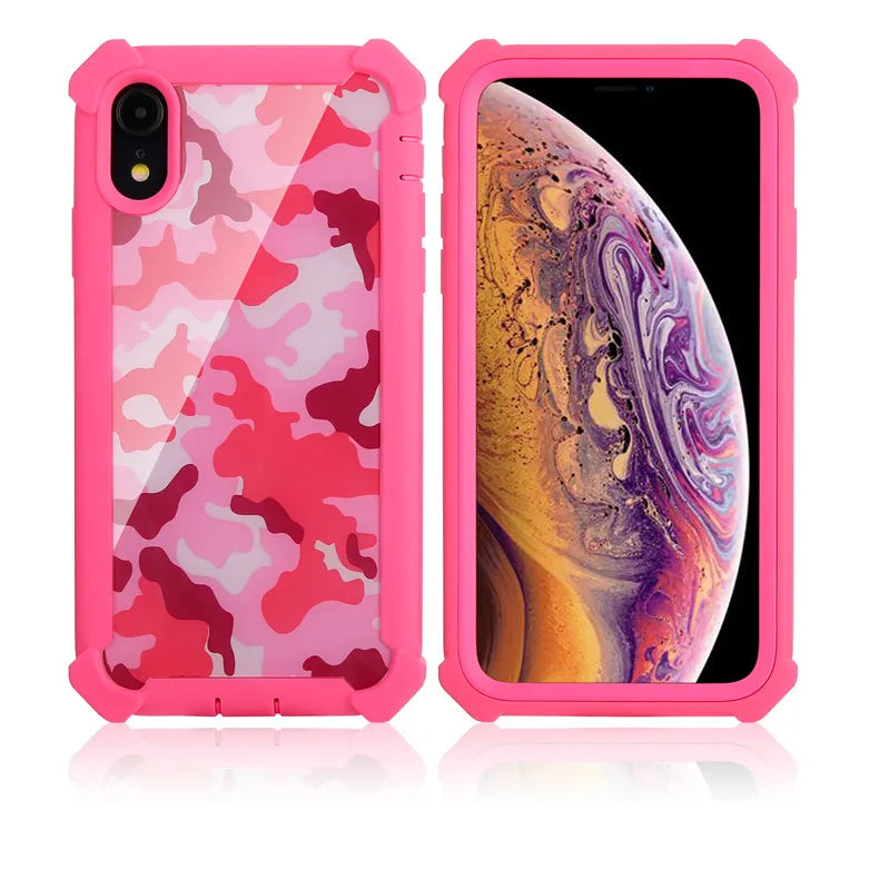 Heavy Duty Protection Urban Doom Armor PC+TPU Case for iPhone 16 15 14 13 12 11 Pro Max Plus Transparent Shockproof Cover