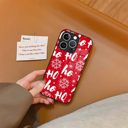 Christmas Phone Case Tempered Glass For iPhone 16 15 13 14 12 11 Pro XS Max Plus Mini SE2020 Coque
