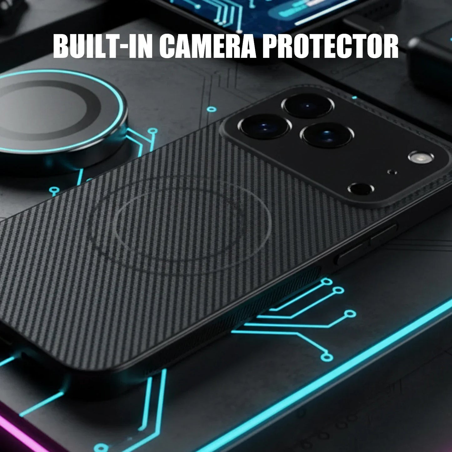 Magnetic Carbon Fiber Phone Case For iPhone 17 Pro Max 17Pro 17Air Cases For Magsafe Wireless Charge Protective Shell Back Cover