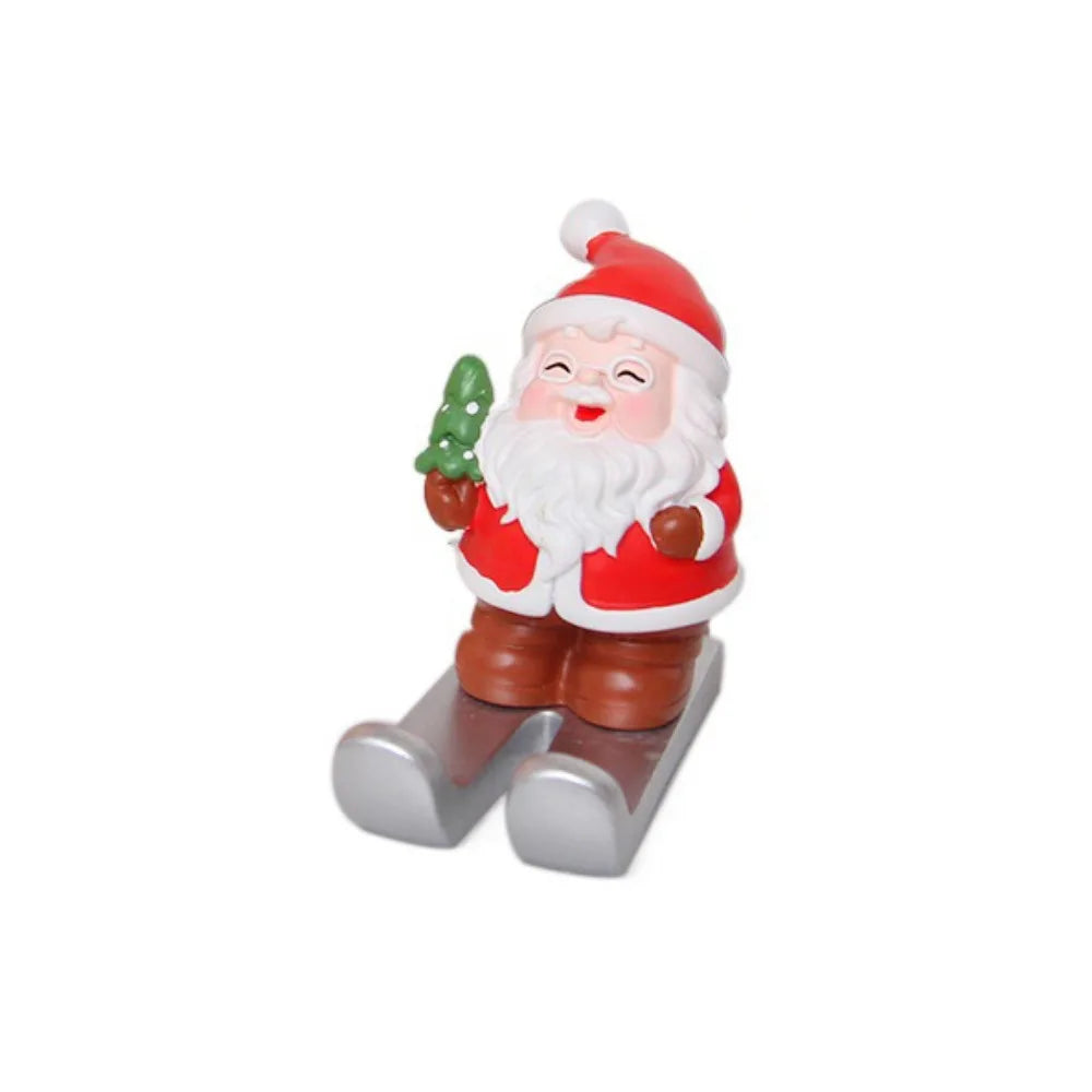 Christmas Style Santa Claus Phone Holder Cartoon Snowman/Penguin/Elk Phone Stand Resin Simulation Phone Support Home Desk