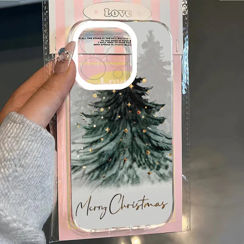 Christmas Tree Santa Claus Clear Phone Case For iPhone 16 Cases iPhone 17 Air 14 12 13 15 Pro Max XS X XR 8 7 Plus TPU Cover