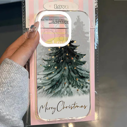 Christmas Tree Santa Claus Clear Phone Case For iPhone 16 Cases iPhone 17 Air 14 12 13 15 Pro Max XS X XR 8 7 Plus TPU Cover