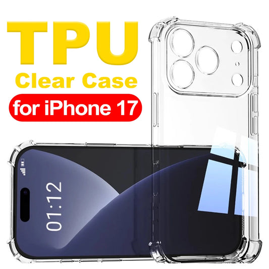 17Pro Shockproof Phone Cases Transparent Corner Protectors Phone Cover for IPhone 17/17 Air/17 Pro/17 ProMax Anti-scratch Case