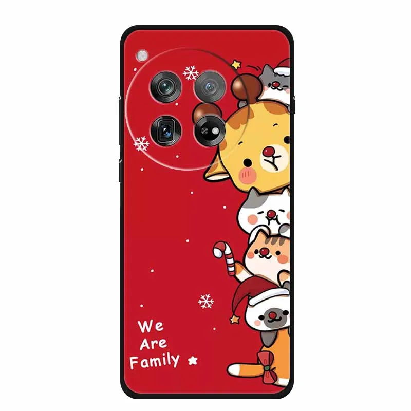 Christmas Phone Cases For Oneplus 12 12R 13 Case Black TPU Silicone For OnePlus 13 5G  TPU Protective Soft Cover 1+12 1+12R 1+13