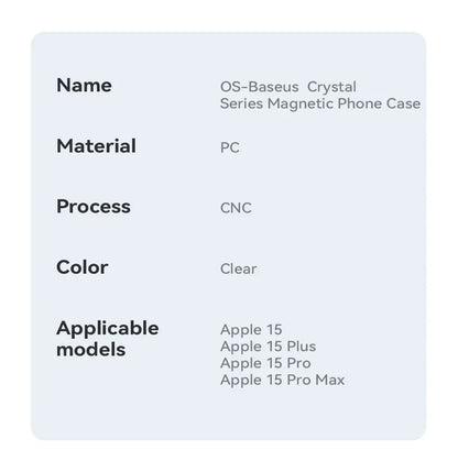 Baseus Magnetic Phone Case for iPhone 15 14 13 12 11 Pro Max Wireless Charging Cover For iPhone 15 14 Pro Max Magnet Clear Case