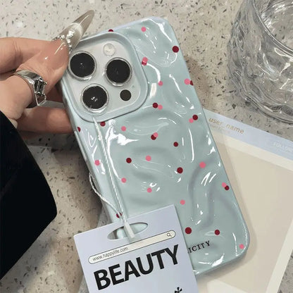 Love Polka Dot Texture Phone Case For iPhone 15 16 17 Pro Max Cases for iPhone 13 14 12 11 Pro 16 Plus 17 Air Shockproof Cover