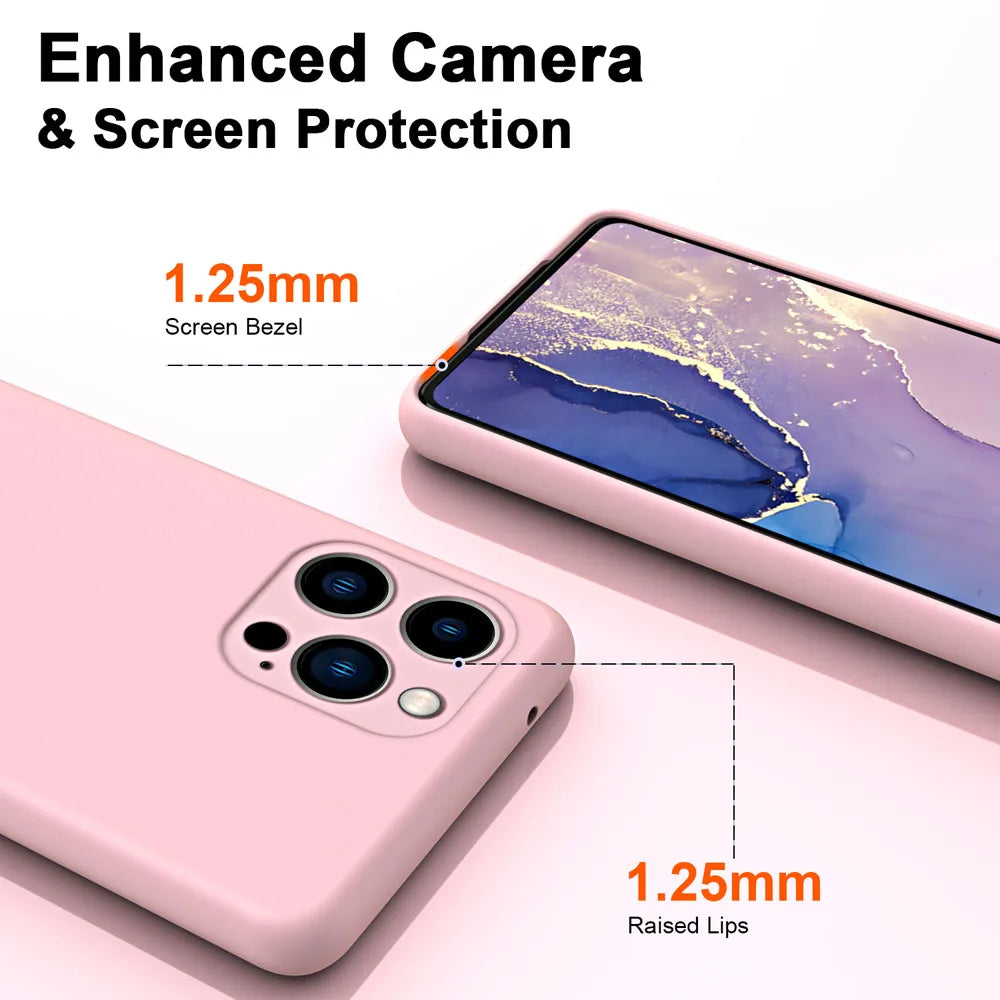 Liquid Silicone Phone Case For iPhone 11 12 13 mini 14 15 Pro Max 15 Plus Camera Protection Soft Cover Cases