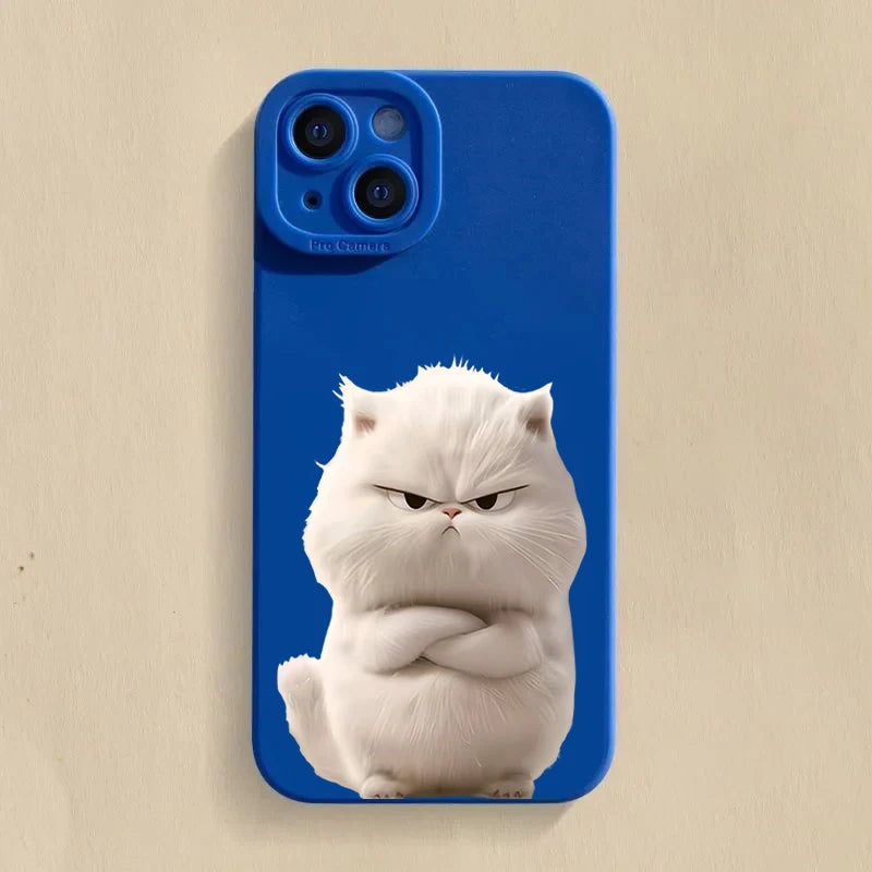 Lovely Cool Cat Phone Case For iPhone 16 15 14 13 12 11 Pro Max XR XS Max 7 8 Plus Phone Case Shockproof Silicone Soft Cover