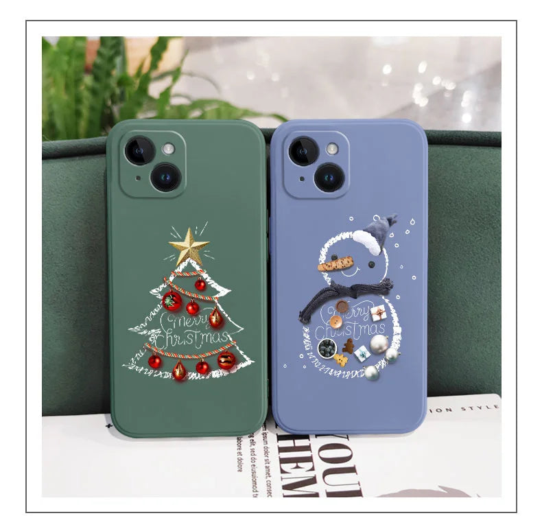 Christmas Motifs Phone Case For iPhone 17 Air 16 16E 15 14 13 12 11 Pro Max Mini X XR XS  8 7 Plus 6 6S Plus Cover