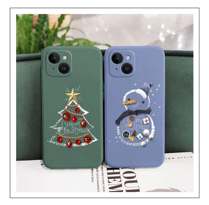 Christmas Motifs Phone Case For iPhone 17 Air 16 16E 15 14 13 12 11 Pro Max Mini X XR XS  8 7 Plus 6 6S Plus Cover