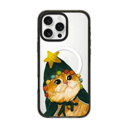 Christmas Tree Cat 2.0 Acrylic Black Border Magnetic Phone Case Cover for IPhone 12 13 14 15 16 17 Pro Max Case