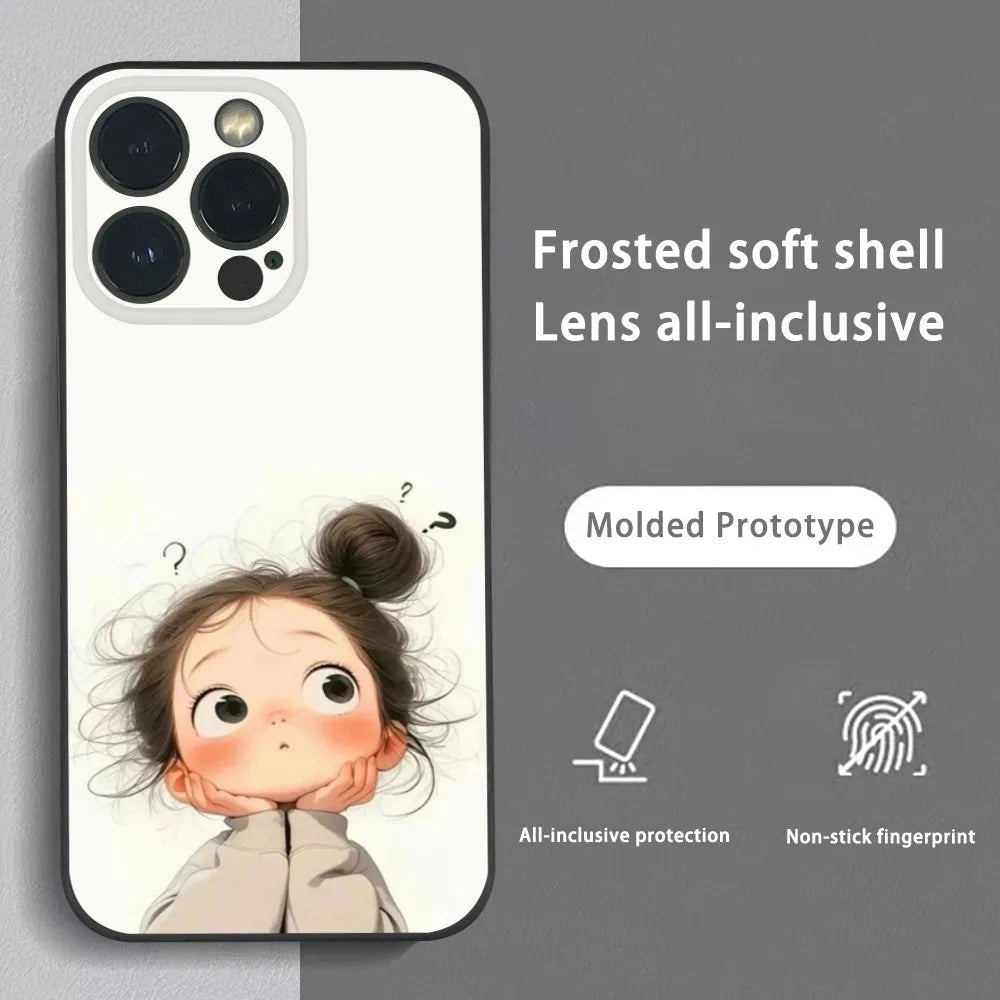 Cute Angry Little Girl Frosted Phone Case For IPhone 16 Pro Max by Quickfindgoods. Store