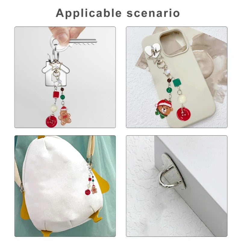 Christmas Themed Phone Strap Handmade Beaded Keychain Pendant for Fashion Lovers Drop Shipping