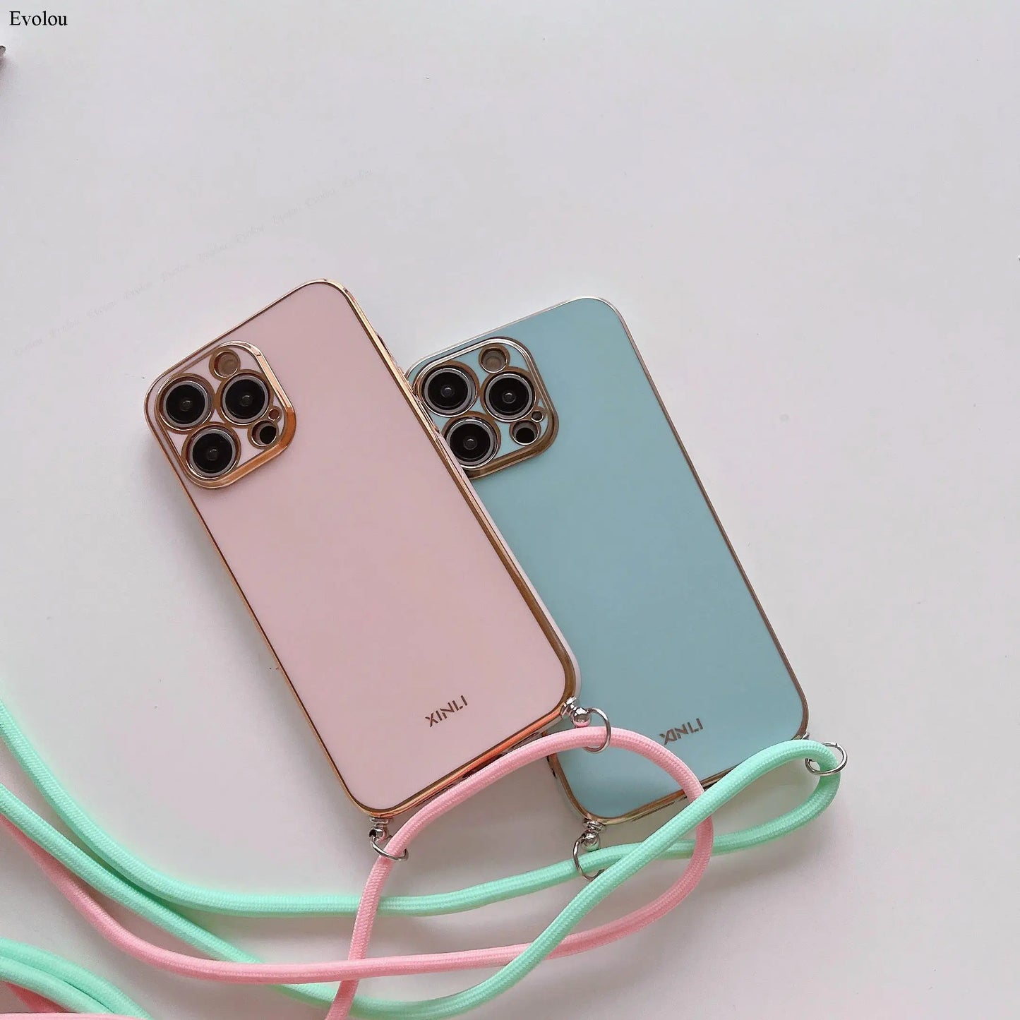 Crossbody lanyard Plating Phone Case For Nothing Phone 2 Soft TPU Lens protection Shockproof Back Cover For Nothing Phone 3A Pro