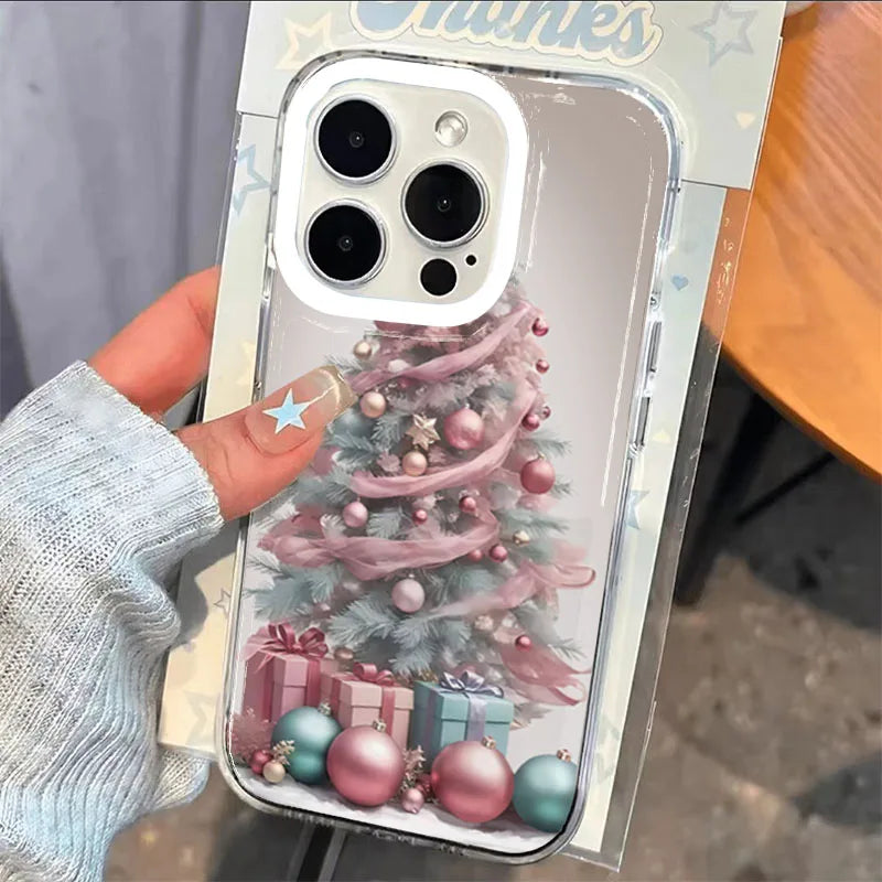 Christmas Tree Santa Claus Clear Phone Case For iPhone 16 Cases iPhone 17 Air 14 12 13 15 Pro Max XS X XR 8 7 Plus TPU Cover