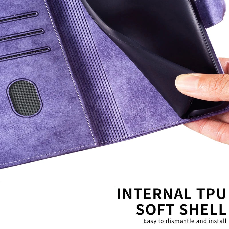 i Phone 17 Flip Case for Coque iPhone 15 16 14 13 12 11 Pro Max iPhon 15 Plus Cases Cute Cat Butterfly Leather Wallet Back Cover