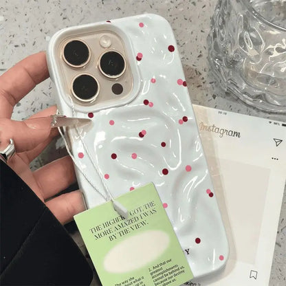 Love Polka Dot Texture Phone Case For iPhone 15 16 17 Pro Max Cases for iPhone 13 14 12 11 Pro 16 Plus 17 Air Shockproof Cover