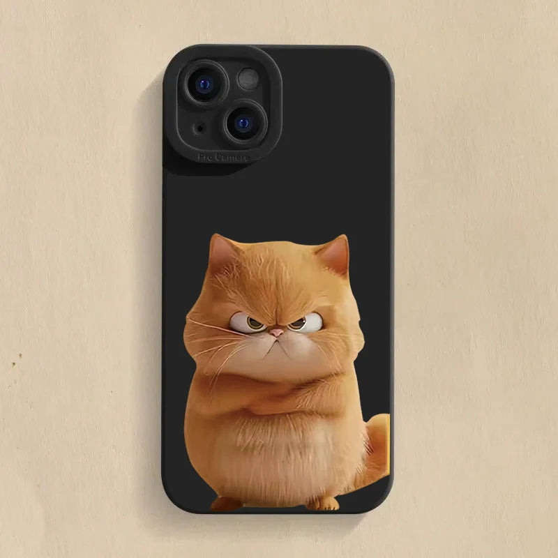 Lovely Cool Cat Phone Case For iPhone 16 15 14 13 12 11 Pro Max XR XS Max 7 8 Plus Phone Case Shockproof Silicone Soft Cover