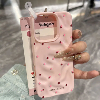 Love Polka Dot Texture Phone Case For iPhone 15 16 17 Pro Max Cases for iPhone 13 14 12 11 Pro 16 Plus 17 Air Shockproof Cover