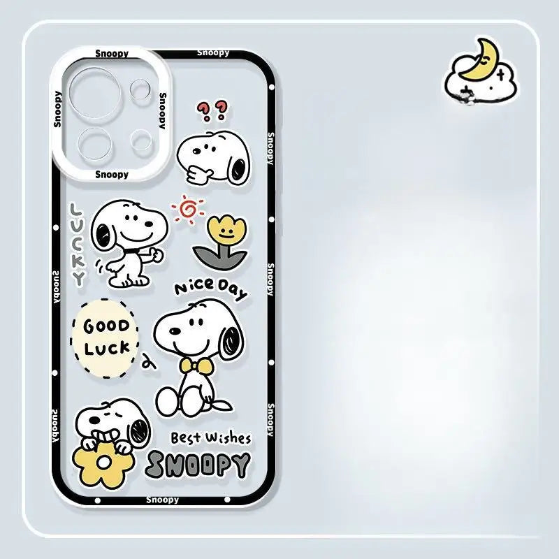 Cute Snoopy Phone Case for Iphone 17 16 15 Pro Max 11 12 13 14 Pro Max 16 14 Plus 12 13 Mini 17 Pro Clear Transparent Soft Cover