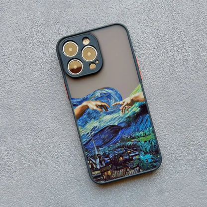 Art Painting Phone Cases For iPhone 11 12 13 14 15 16 Pro Max 15 14 Plus 13 12 Mini X XS XR 7 8 Plus SE2 Shockproof Case Cover