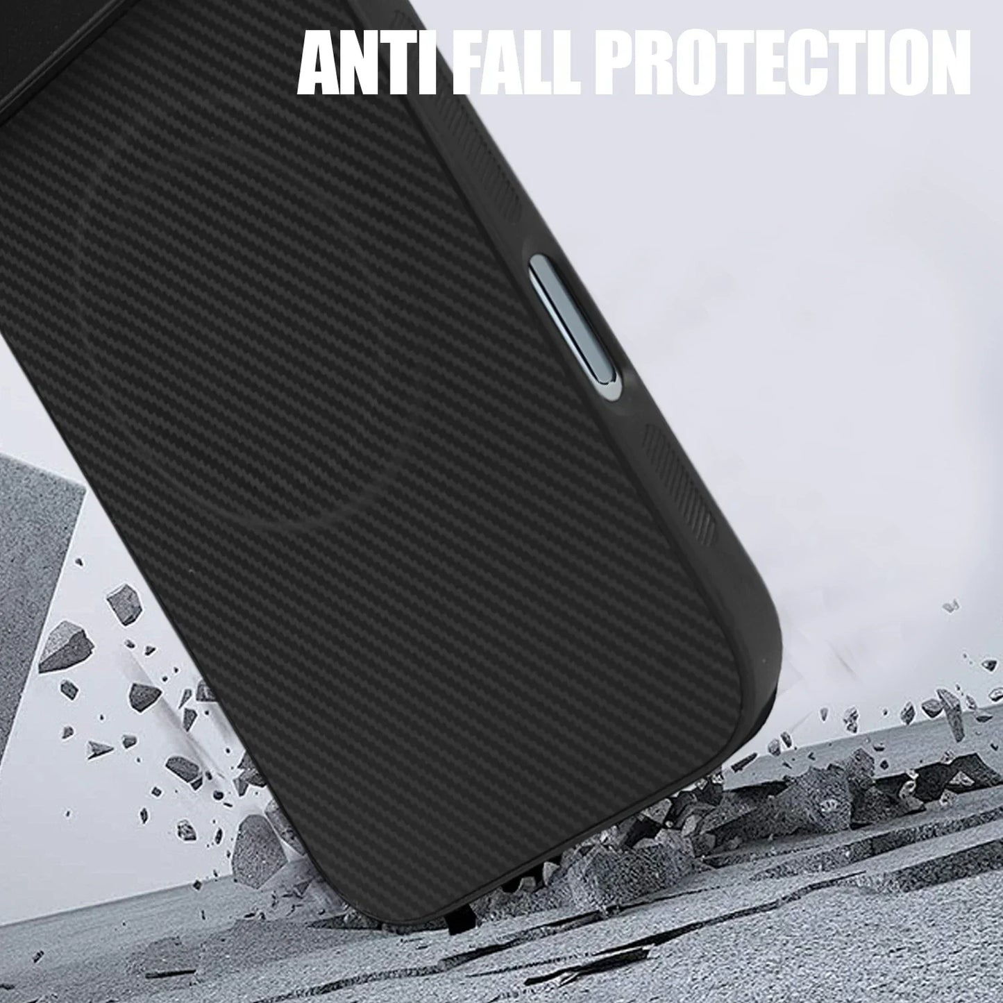 Magnetic Carbon Fiber Phone Case For iPhone 17 Pro Max 17Pro 17Air Cases For Magsafe Wireless Charge Protective Shell Back Cover