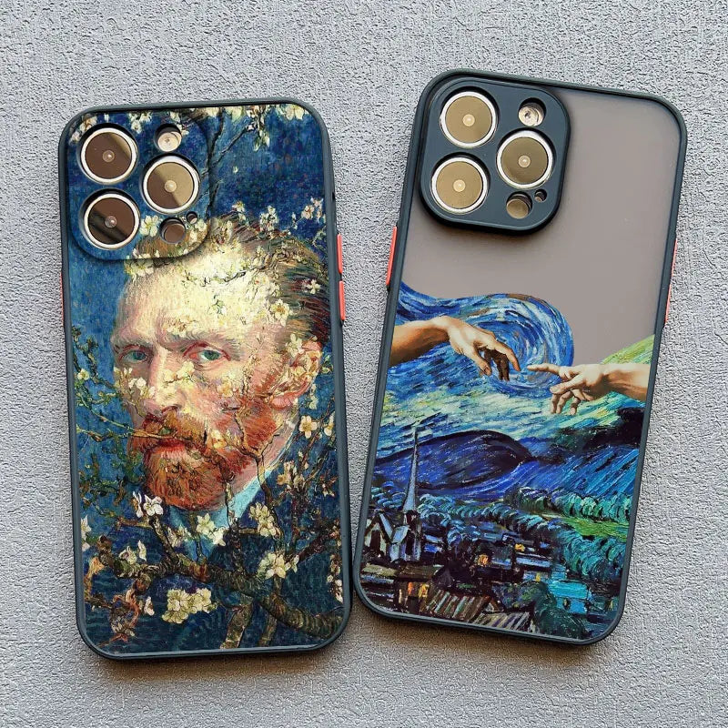 Art Painting Phone Cases For iPhone 11 12 13 14 15 16 Pro Max 15 14 Plus 13 12 Mini X XS XR 7 8 Plus SE2 Shockproof Case Cover