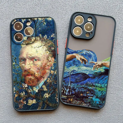 Art Painting Phone Cases For iPhone 11 12 13 14 15 16 Pro Max 15 14 Plus 13 12 Mini X XS XR 7 8 Plus SE2 Shockproof Case Cover