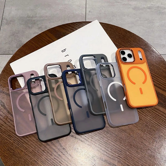High Quality Magnetic Multicolored Style Phone Case For iPhone 17 16 15 14 13 Pro Max Plus Anti-drop Anti-slip Protective Case