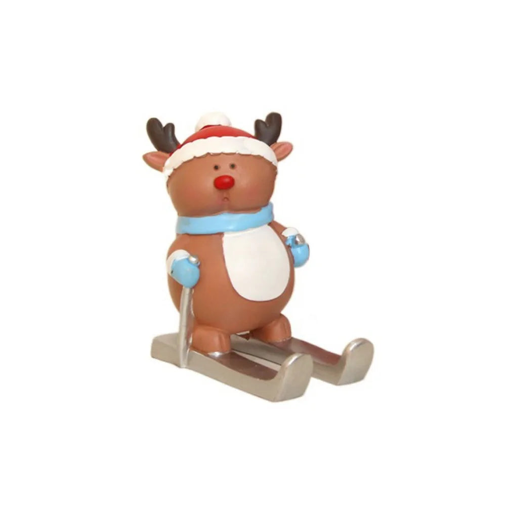 Christmas Style Santa Claus Phone Holder Cartoon Snowman/Penguin/Elk Phone Stand Resin Simulation Phone Support Home Desk