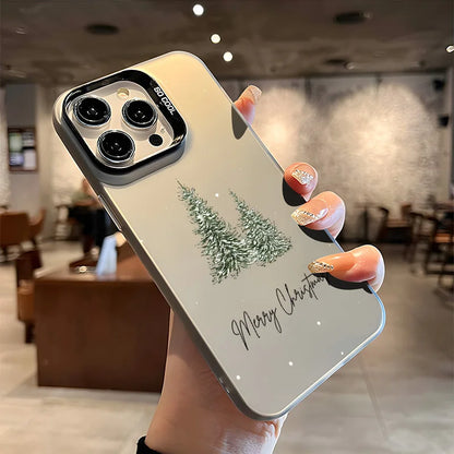 Christmas tree  phone case, for iPhone 16 15 14 13 Pro 12 11 Pro Xs X XR Max Laser Hard PC+TPU Cases Back Cover