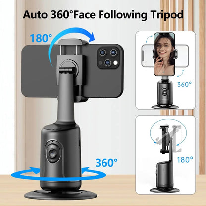 Auto Face Tracking Phone Holder 360° Rotation Motion Tracking Mount Selfie Stick Tripod