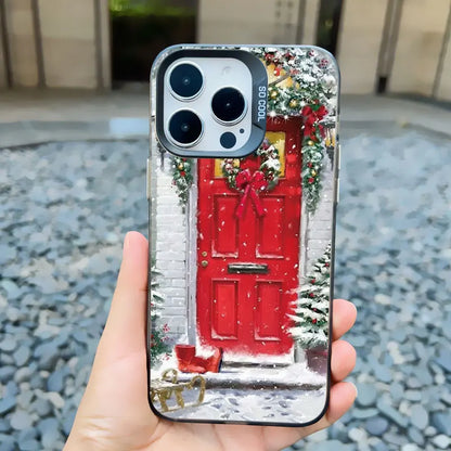 Christmas New Year Gifts Elk Snow Phone Case For iPhone 13 14 Pro Max 16 15 11 12 Mini Pro Max 15 14 Plus Shockproof Laser Cover