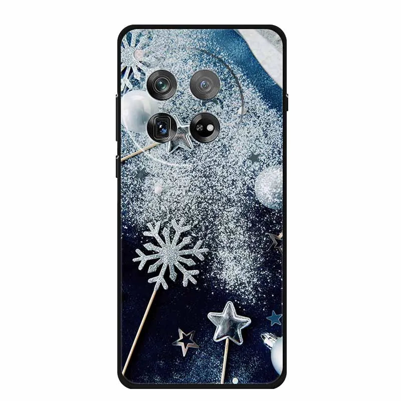 Christmas Phone Cases For Oneplus 12 12R 13 Case Black TPU Silicone For OnePlus 13 5G  TPU Protective Soft Cover 1+12 1+12R 1+13