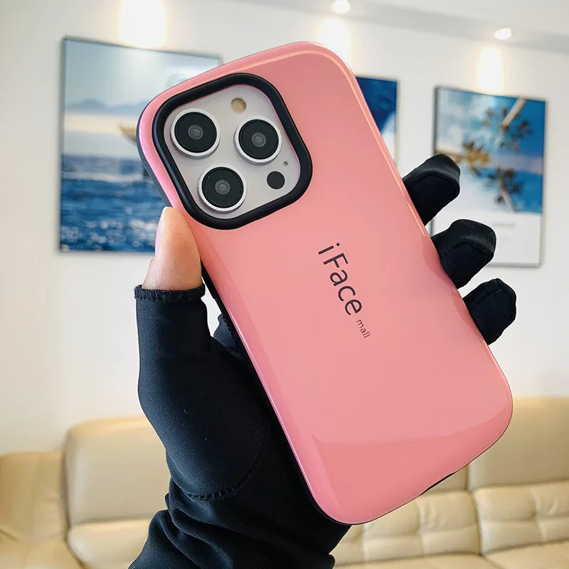 Shockproof Phone Case For iPhone 15 Pro Max 14 PLUS 12 11 13 Mini Iface Mall Curve Plastic Armor Anti-Skid Smooth Back Cover