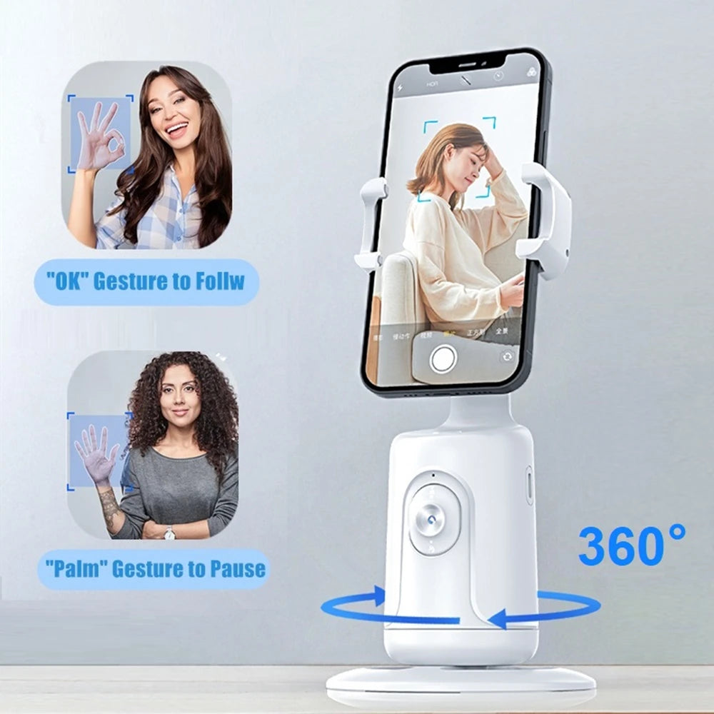 Auto Face Tracking Phone Holder 360° Rotation Motion Tracking Mount Selfie Stick Tripod